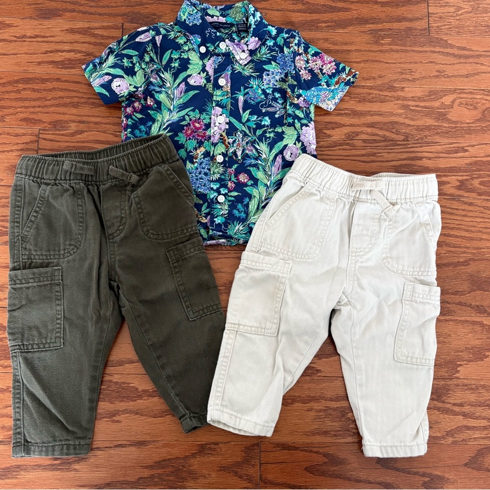 Janie and Jack Navy Floral Shirt